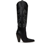 Black High Western Boots