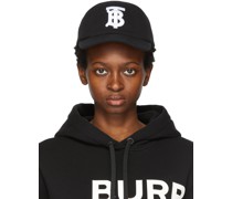 Black Cotton Jersey Monogram Baseball Cap