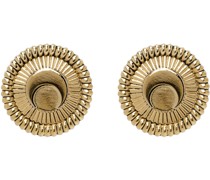 Gold Regenerated Tin Buttons Earrings