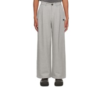 Gray Pleated Sweatpants