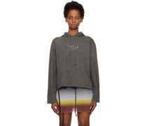 Grey Embroidered Hoodie