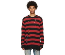 Black & Red Shredded Grunge Sweater