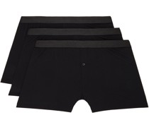 Three-Pack Black Boxers