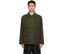 Green Flap Pockets Jacket