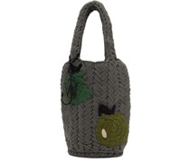 SSENSE Exclusive Gray Apple Knitted Tote
