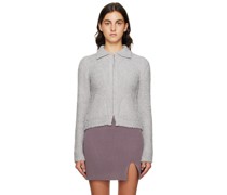 Gray Zip-Up Sweater
