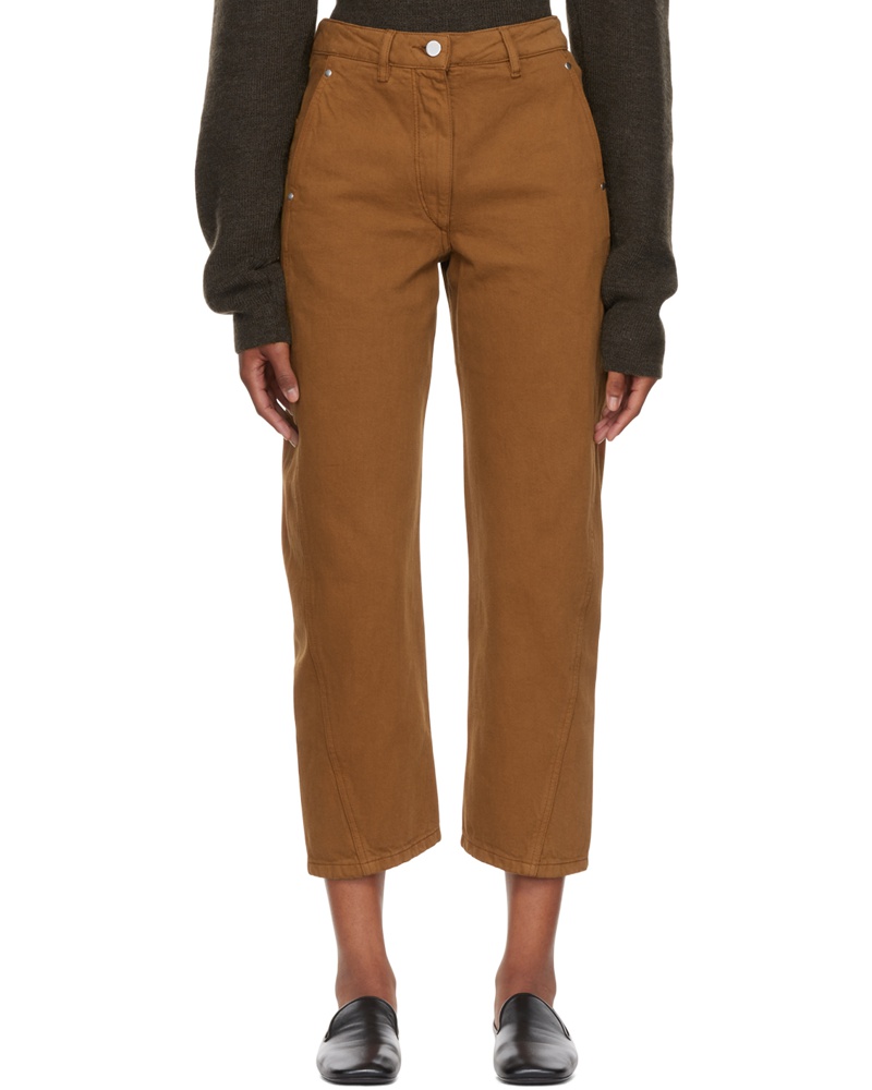 Christophe Lemaire Damen Brown Twisted Jeans