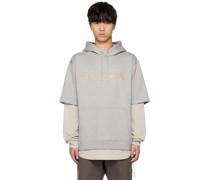 Gray & Beige Layered Hoodie
