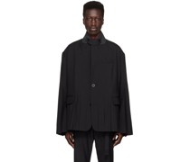 Black Pleated Blazer