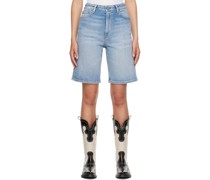 Blue Faded Denim Shorts