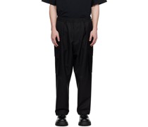 Black Elasticized Cargo Pants