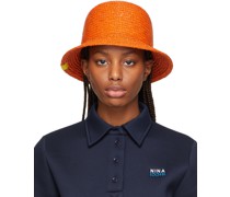 Orange Straw Beach Hat
