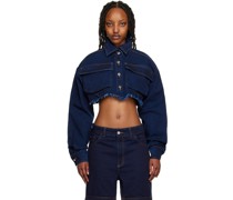 Blue Cropped Denim Jacket