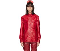 Red Outershirt Leather Jacket