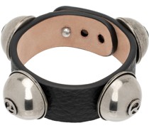 Black Leather Stud Bracelet