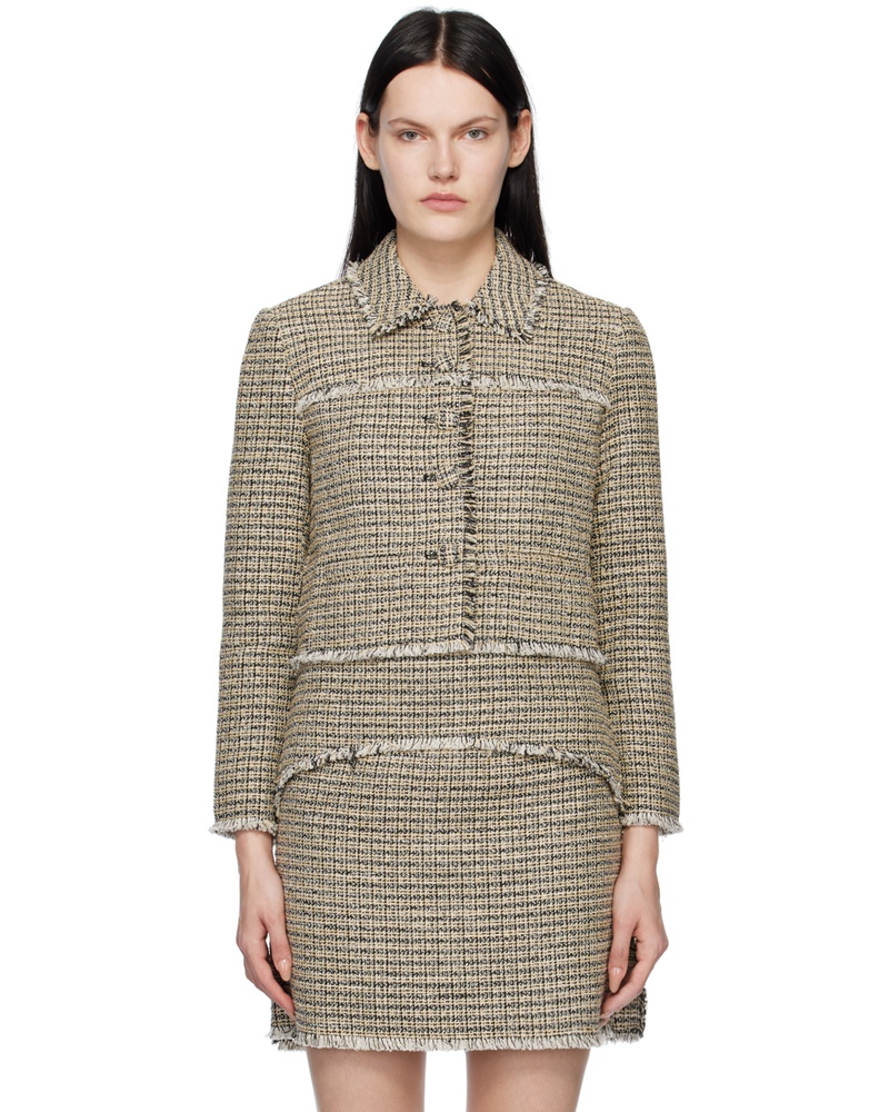 Proenza Schouler Damen Yellow & Black White Label Cropped Jacket