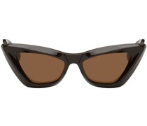 Brown Pointed Cat-Eye Sunglasses