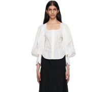 White Bishop Sleeve Blouse