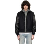 Black Varsity Leather Jacket