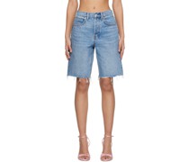 Blue Relaxed-Fit Denim Shorts