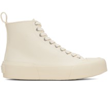 Off-White Cap Toe High-Top Sneakers