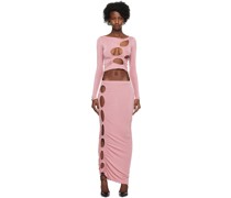 SSENSE Exclusive Pink Long Sleeve T-Shirt & Midi Skirt Set