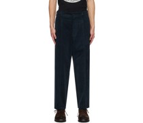 Navy Pleated Trousers