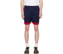 Navy Track Shorts