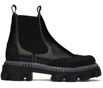 Black Cleated Low Chelsea Boots