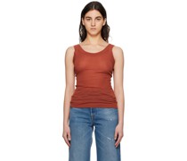 Orange Scoop Neck Tank Top