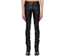 Black Zip Leather Pants