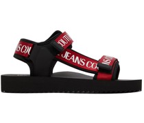 Black & Red Fondo Strap Sandals