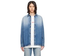 Indigo Faded Denim Shirt