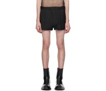 Black Double Buckle Shorts