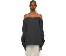 Gray Elastic Nonsense Sweatshirt