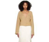 Brown Linen Cardigan