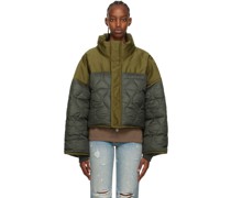 Green Quilted Puffer Down Jacket