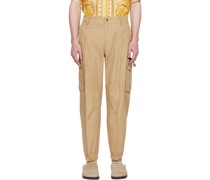 Beige Pinched Seam Cargo Pants