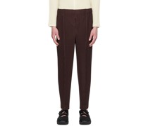 Brown Pleats Bottoms 3 Trousers