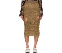 Brown Cutout Midi Skirt
