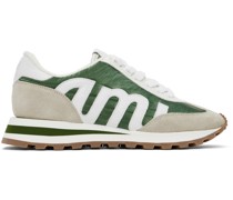 Green & Beige Rush Sneakers