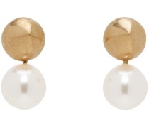 Gold Bead Pendant Earrings