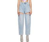 Blue Slit Jeans