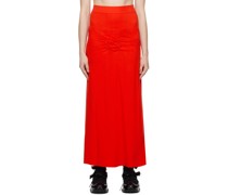 Red Villa Midi Skirt