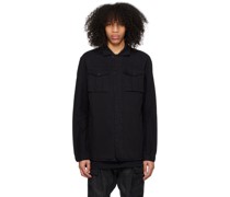 Black Garment-Dyed Denim Shirt