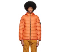 Orange Garment-Dyed Down Jacket