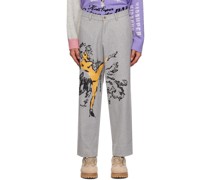 Gray Graphic Trousers