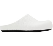 White Leather Sabot Loafers