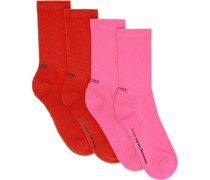 Two-Pack Red & Pink Socks