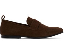 Brown Suede Salomon Loafers